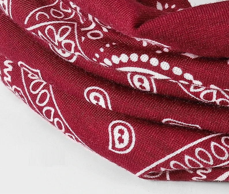 Taehyung-Inspired Red Cashew Pattern Scarf – BTS Edition