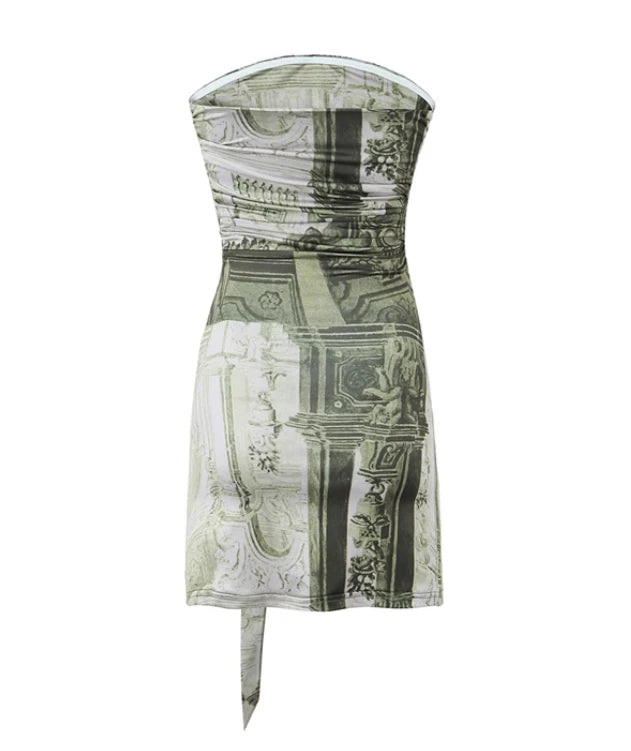 Ahyeon-Inspired Green Bodycon Belted Tube Dress – BabyMonster Edition