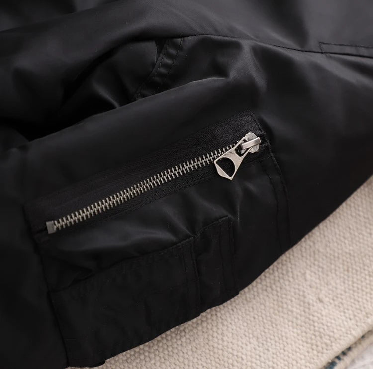 Jungkook-Inspired Black Classic Bomber Jacket – BTS Edition