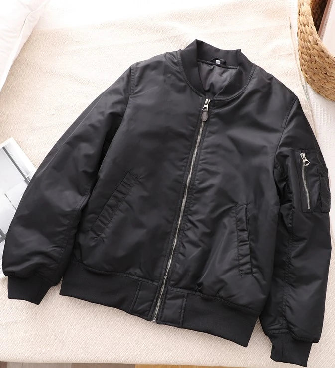 Jungkook-Inspired Black Classic Bomber Jacket – BTS Edition