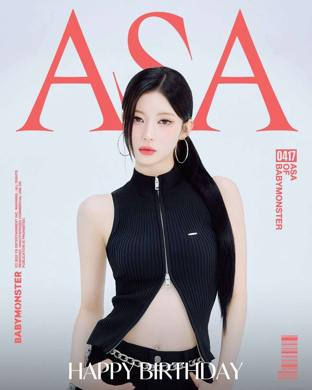 Asa-Inspired Black Turtleneck Sleeves Top – BabyMonster Edition