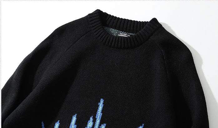 Karina-Inspired Blue Flame Sweater – Aespa Edition