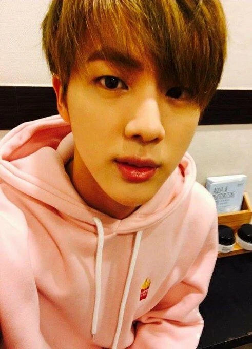 Jin-Inspired Pink Fries Hoodie – BTS Edition