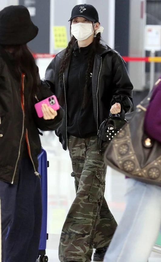 Asa-Inspired Green Camouflage Baggy Pants – BabyMonster Edition