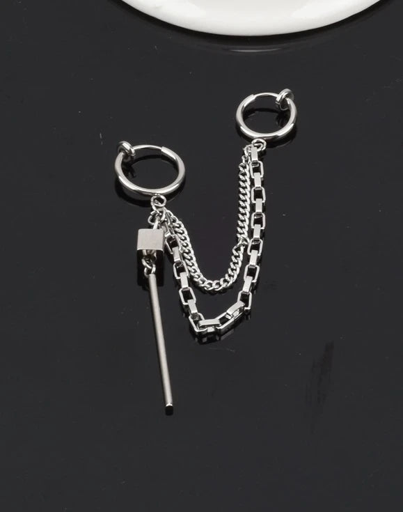 J-Hope-Inspired Silver Double Earring – BTS Edition