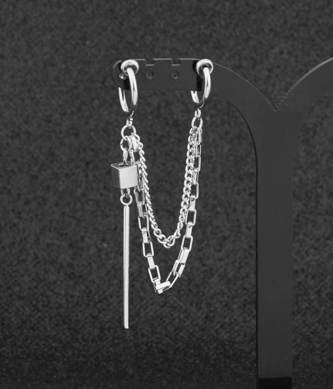 J-Hope-Inspired Silver Double Earring – BTS Edition