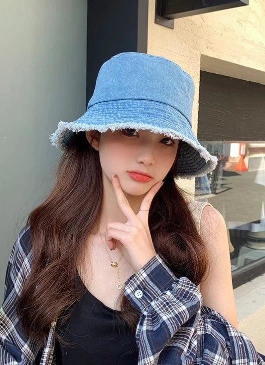 Jimin-Inspired Black Denim Bucket Hat – BTS Edition
