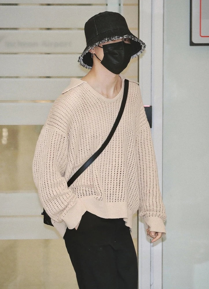 Jimin-Inspired Black Denim Bucket Hat – BTS Edition