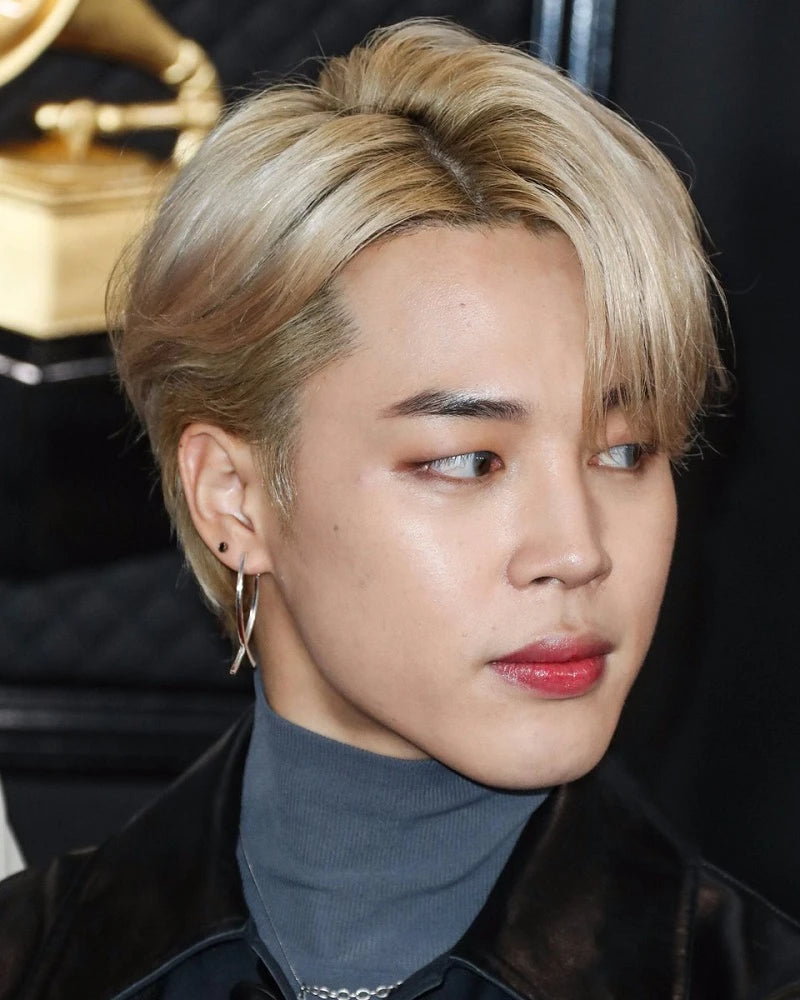 Jimin-Inspired Silver Curved Stick Earrings – BTS Edition
