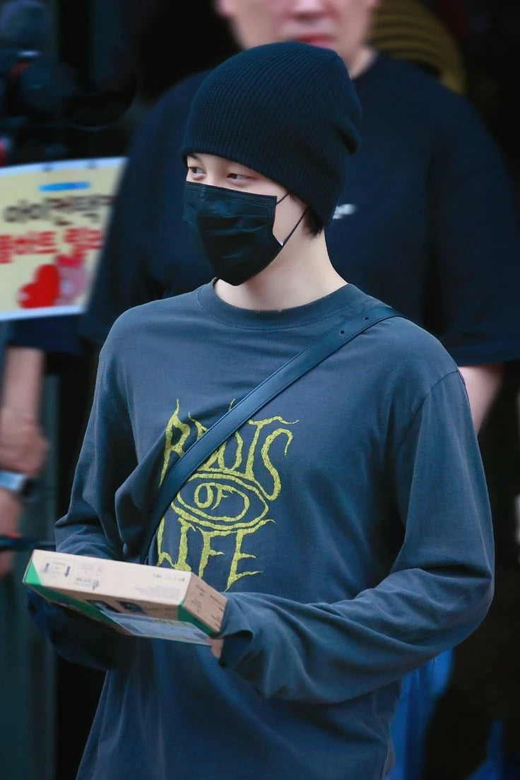 Jimin-Inspired Grey ‘Roots Of Life’ Long Sleeve T-Shirt – BTS Edition