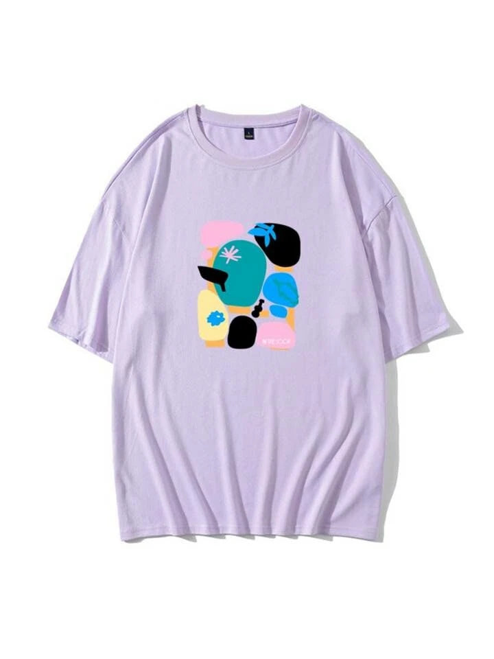 Jimin-Inspired Purple Forest Soop Graffiti Print T-Shirt – BTS Edition