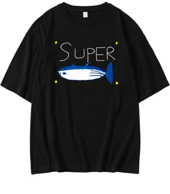 Jin-Inspired White “Super Tuna” T-Shirt – BTS Edition
