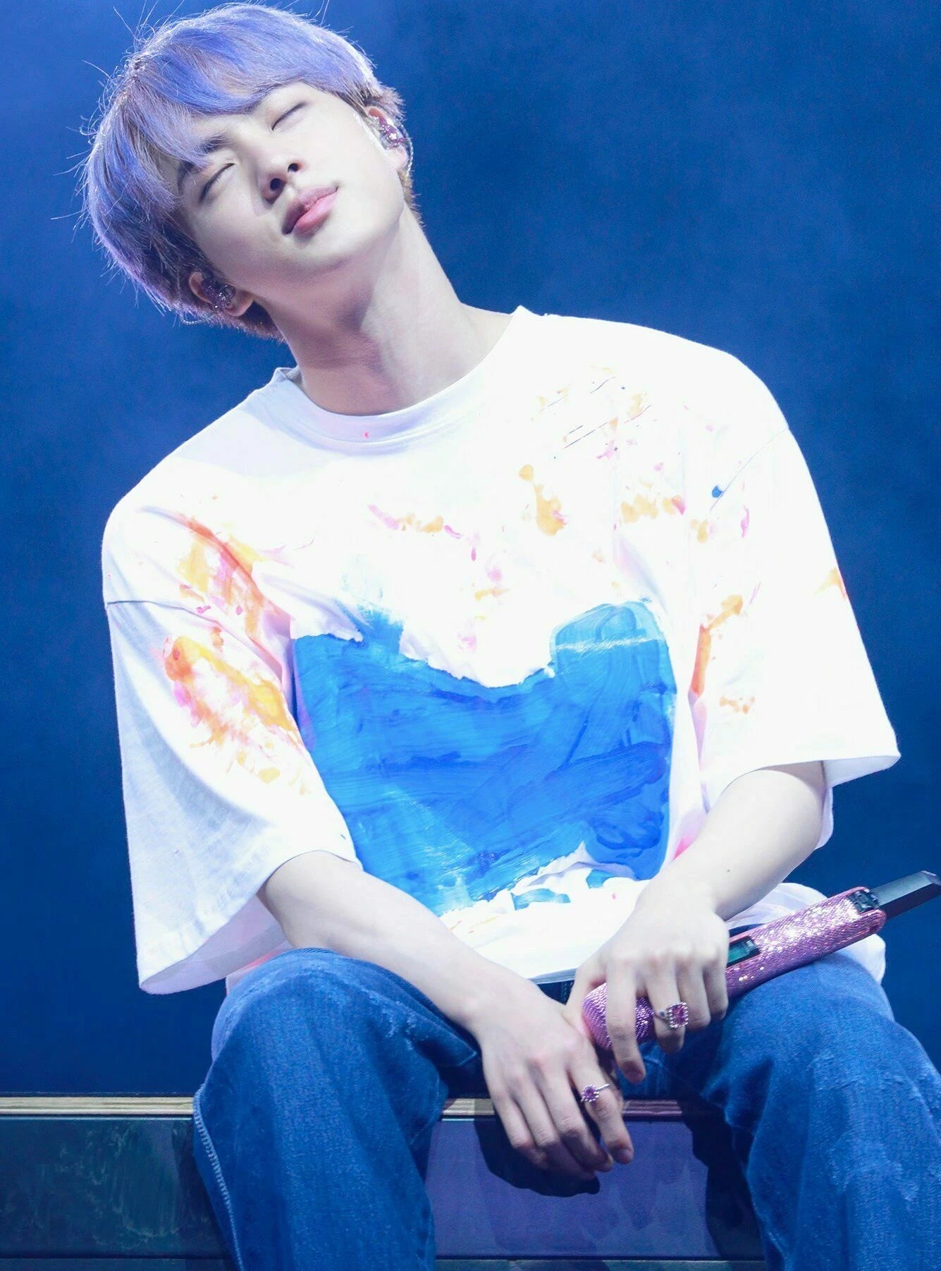 ChatGPT: Jin-Inspired White Graffiti T-Shirt – BTS Edition