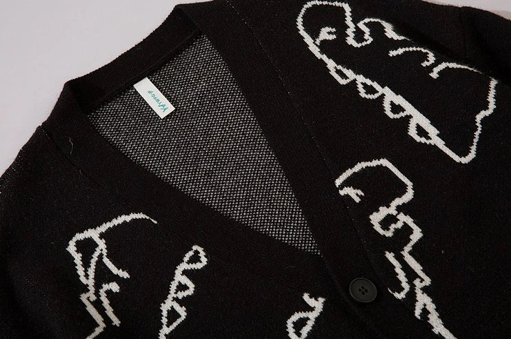 Jisoo-Inspired Green Cartoon Dinosaur Cardigan – BlackPink Edition
