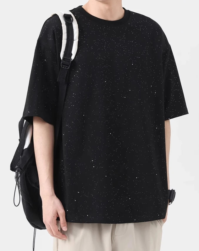 Jungkook-Inspired Black Starry Night T-Shirt – BTS Edition