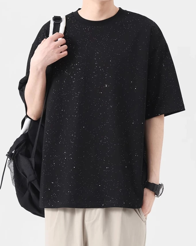 Jungkook-Inspired Black Starry Night T-Shirt – BTS Edition