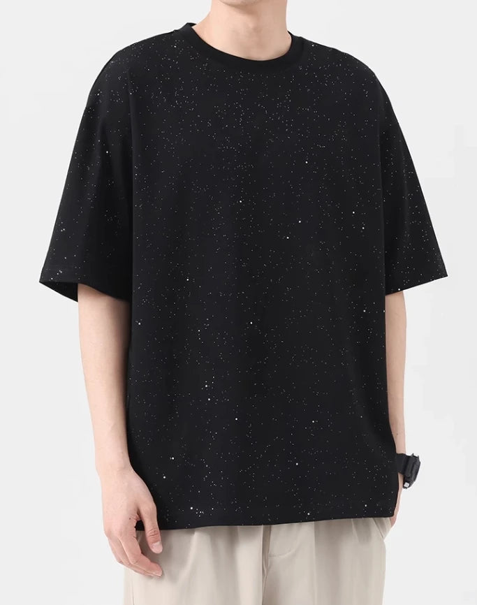 Jungkook-Inspired Black Starry Night T-Shirt – BTS Edition