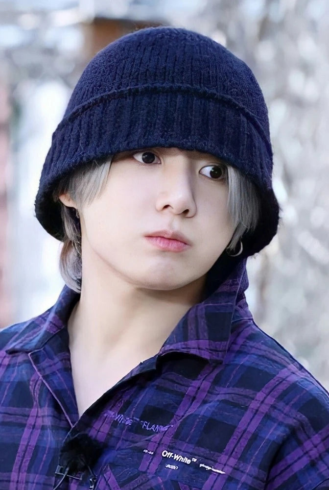 Jungkook-Inspired Black Woolen Fisherman Hat – BTS Edition