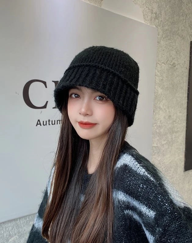 Jungkook-Inspired Black Woolen Fisherman Hat – BTS Edition