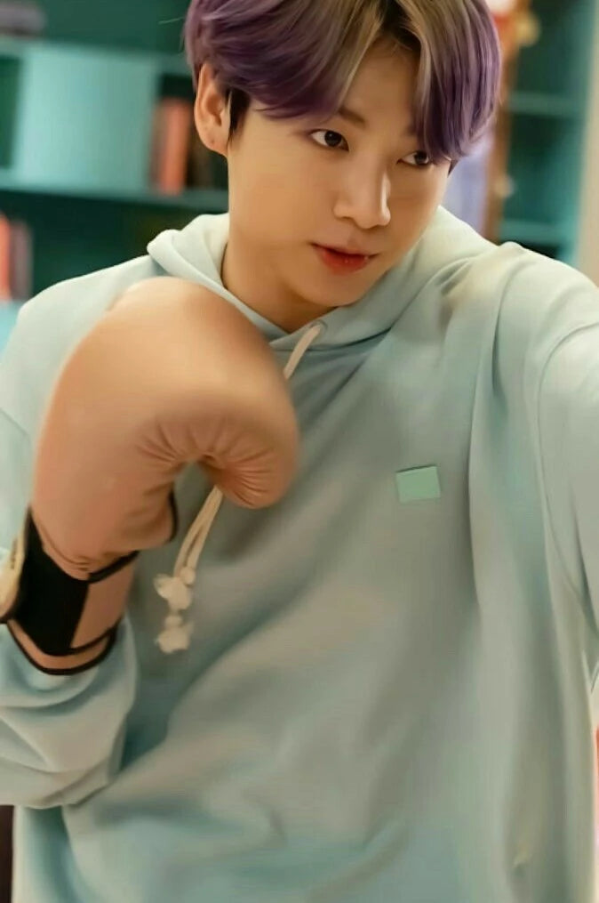 Jungkook-Inspired Mint Green Drawstring Hoodie – BTS Edition