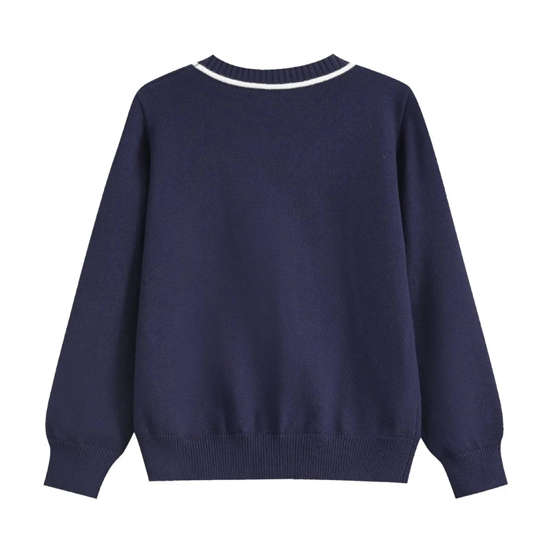 Jin-Inspired Navy Blue Lined V-Neck Cardigan – BTS Edition