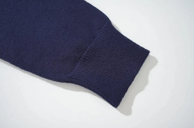 Jin-Inspired Navy Blue Lined V-Neck Cardigan – BTS Edition