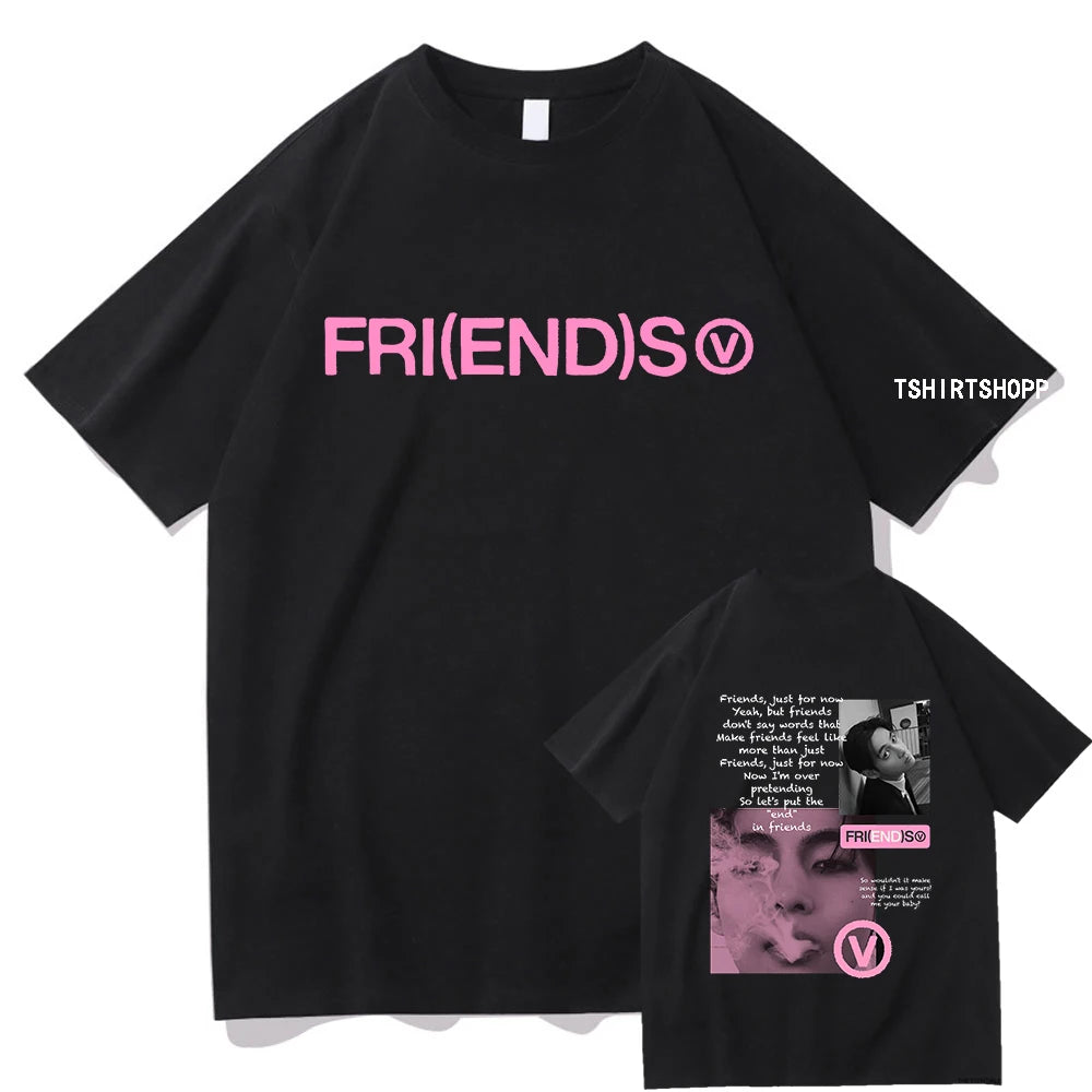 Taehyung-Inspired Friends Oversized T-Shirt – BTS Edition