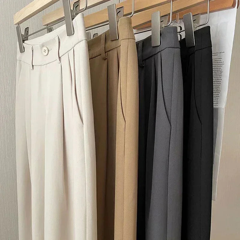 Taehyung-Inspired Beige Suit Pants – BTS Edition