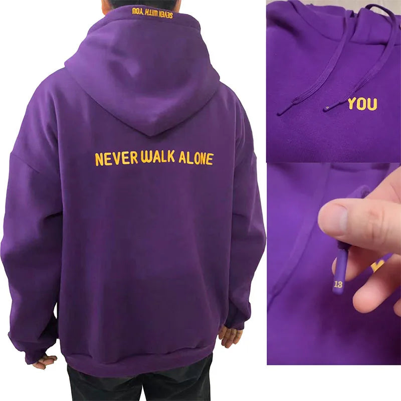 Jimin-Inspired Purple “You Never Walk Alone” Hoodie – BTS Edition