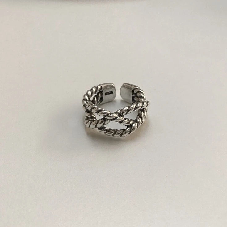 Jimin-Inspired Silver Triple Braid Ring – BTS Edition