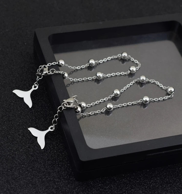 Suga-Inspired Silver Dolphin Tail Bracelet – BTS Edition