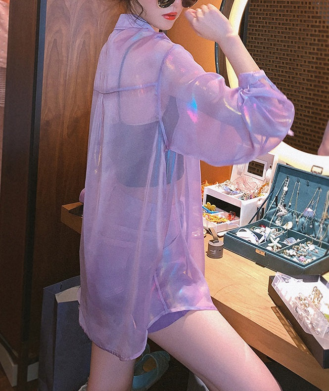 Suga-Inspired Purple Sparkling Shirt – BTS Edition