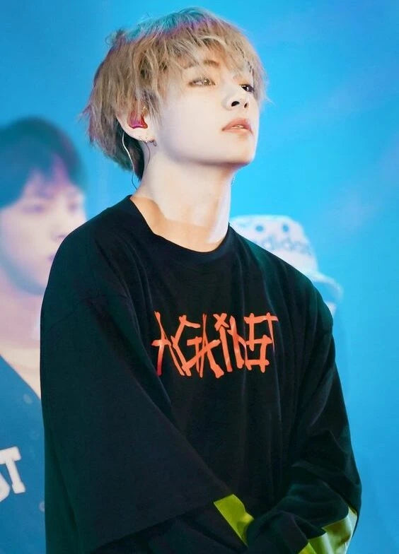 Taehyung-Inspired Black Against T-Shirt – BTS Edition