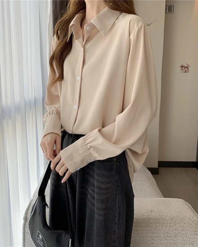Taehyung-Inspired Beige Loose Shirt – BTS Edition
