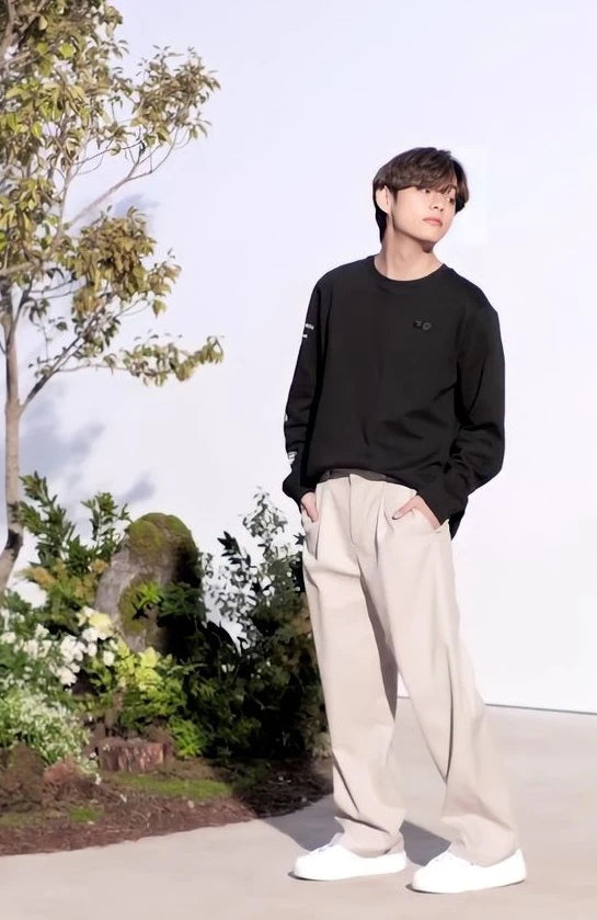 Taehyung-Inspired Beige Suit Pants – BTS Edition