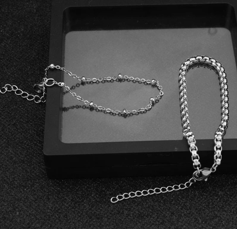 J-Hope-Inspired Silver Two-Piece Bracelet – BTS Edition
