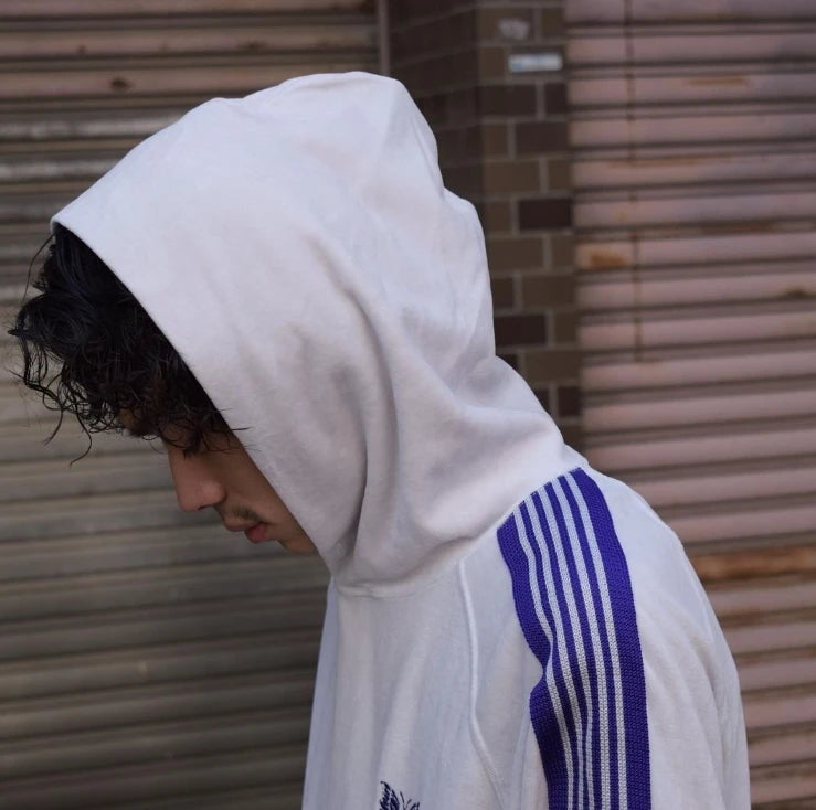 Jungkook-Inspired White Butterfly Striped Track Hoodie – BTS Edition
