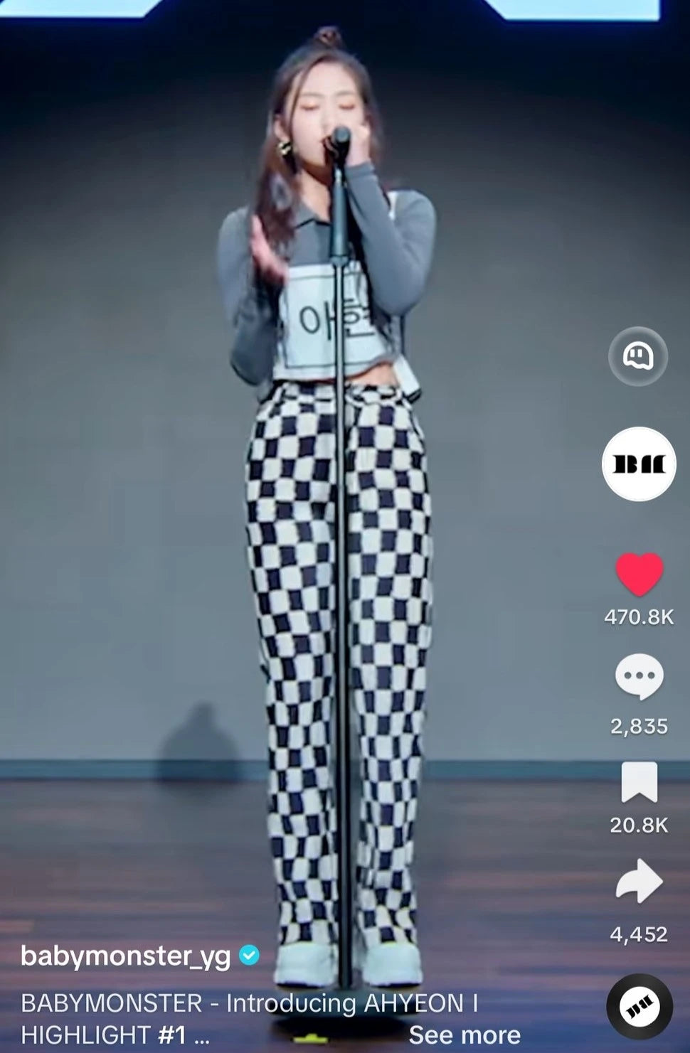Ahyeon-Inspired Plaid Wide-Leg Pants – BabyMonster Edition