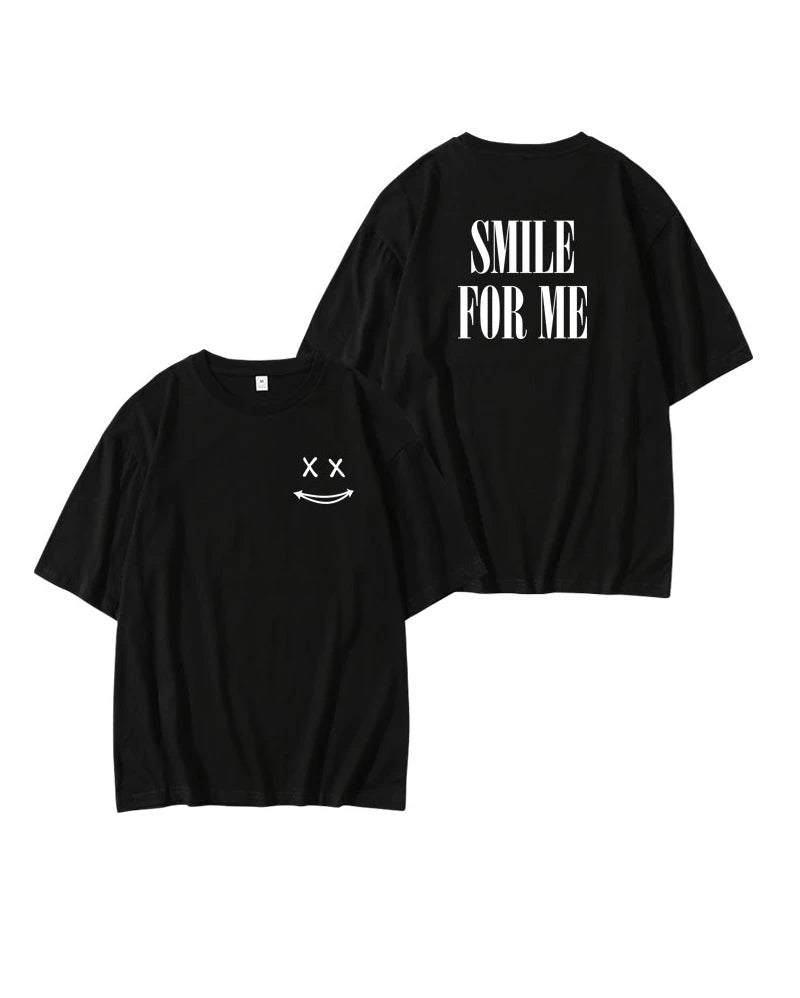 RM-Inspired Yellow “Smile For Me” Print T-Shirt – BTS Edition