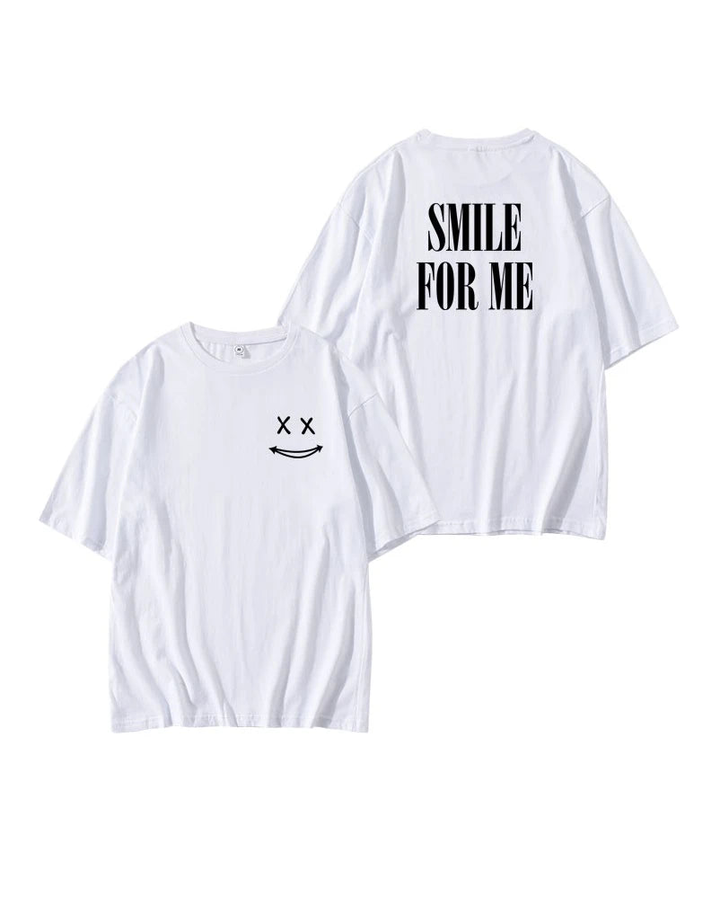RM-Inspired Yellow “Smile For Me” Print T-Shirt – BTS Edition