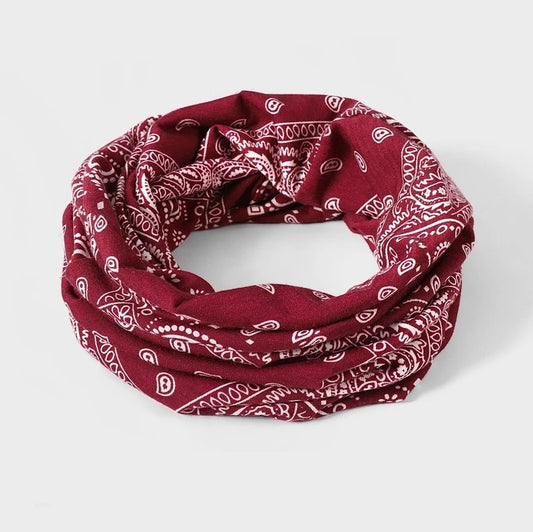 Taehyung-Inspired Red Cashew Pattern Scarf – BTS Edition