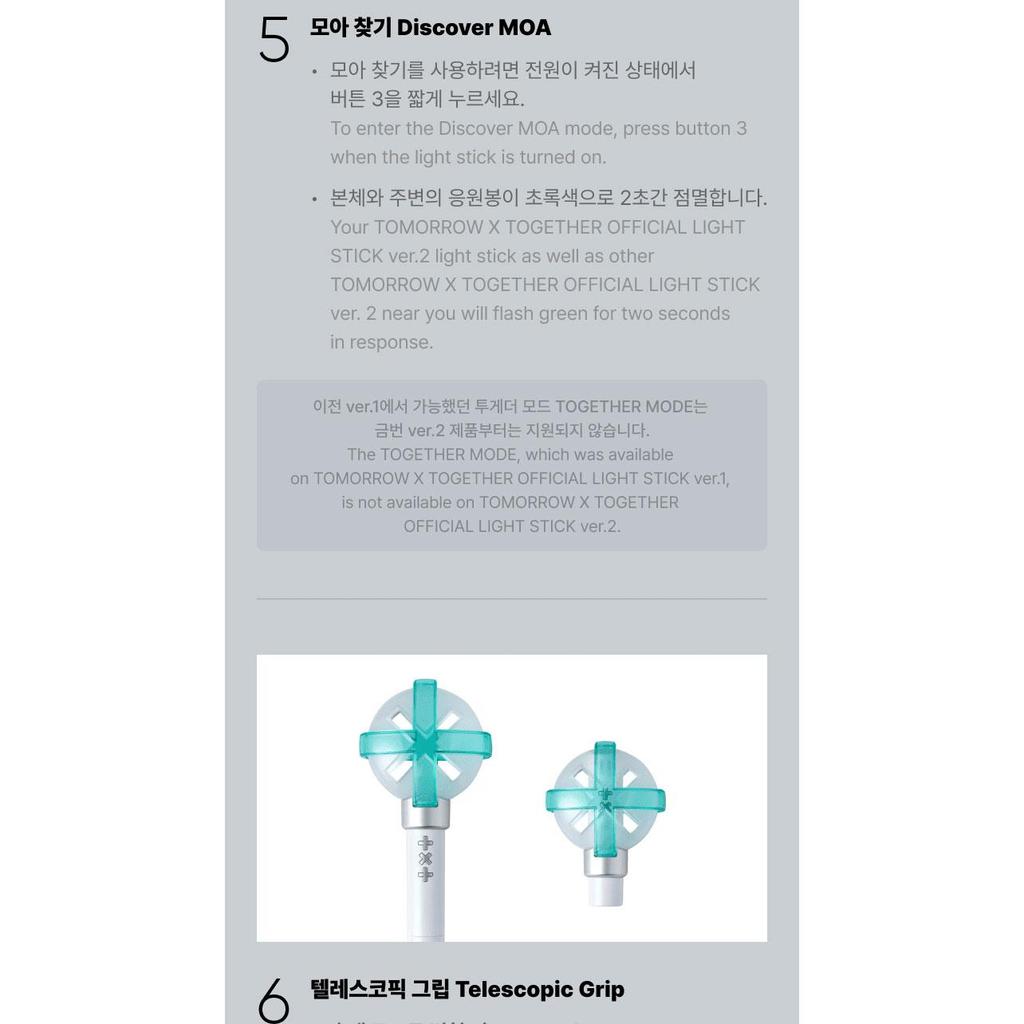 TXT TOMORROW X TOGETHER OFFICIAL LIGHT STICK Ver.2 w/ Strap, Bag, 5 Foto Karte