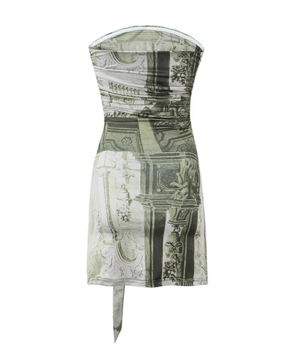 Ahyeon-Inspired Green Bodycon Belted Tube Dress – BabyMonster Edition