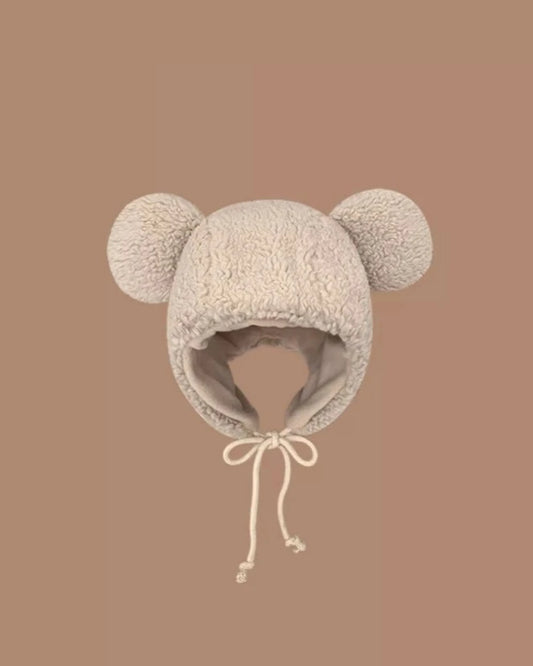 Beige Bear Ears Plush Winter Hat | Chiquita – BabyMonster