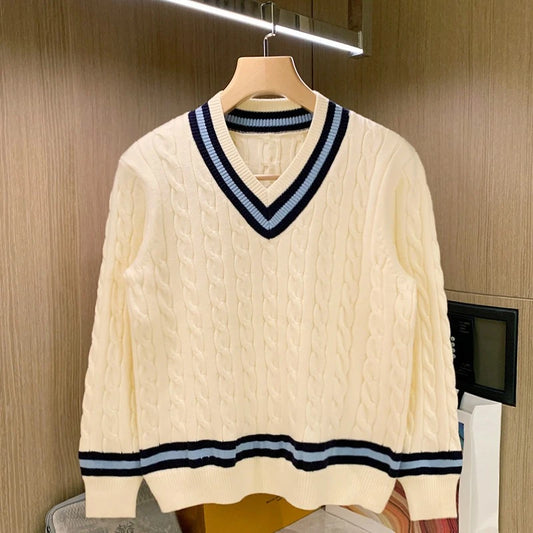 Rora-Inspired Beige Cable Knit Pattern Sweater – BabyMonster Edition