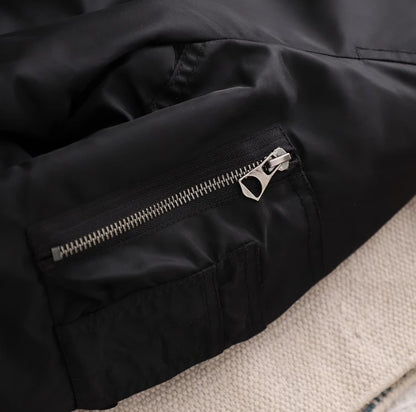 Jungkook-Inspired Black Classic Bomber Jacket – BTS Edition