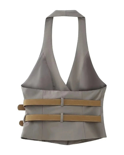 Chiquita-Inspired Brown Halter Vest Top – BabyMonster Edition
