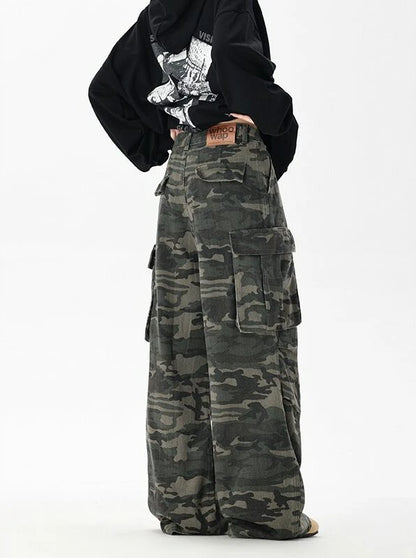 Asa-Inspired Green Camouflage Baggy Pants – BabyMonster Edition