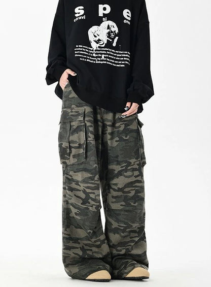 Asa-Inspired Green Camouflage Baggy Pants – BabyMonster Edition