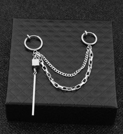 J-Hope-Inspired Silver Double Earring – BTS Edition